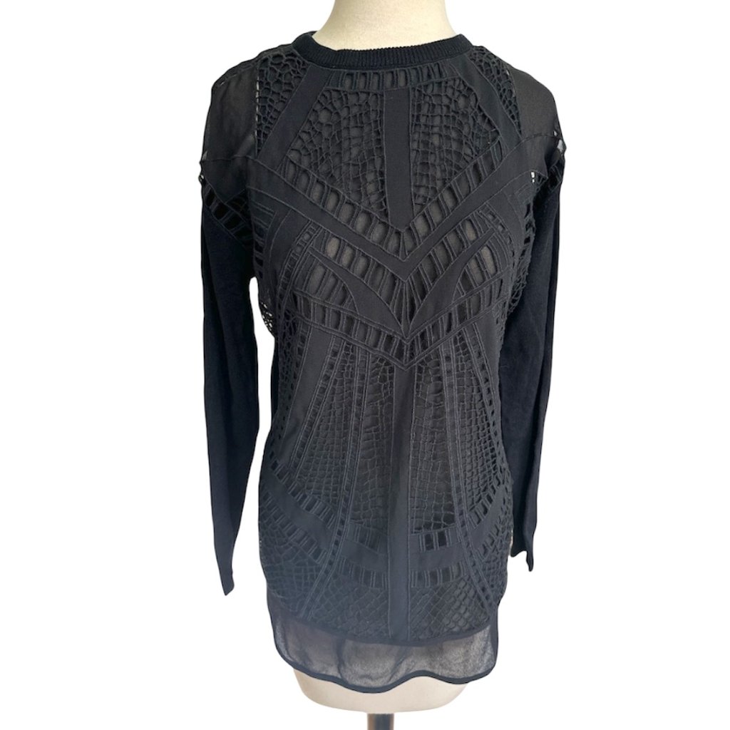 Love Token Black Knit Long Sleeve Top